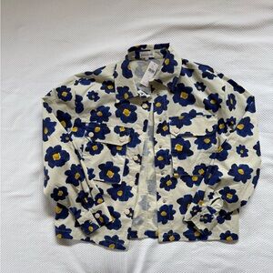 Floral Jacket with Blue and Yellow Flowers